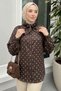 Bow Tie Detailed Shirt Y0120 - Brown - 3