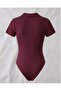 Body-Hugging Polo Neck Ribbed Lycra Premium Bodysuit [Summer Trend'26] - 3