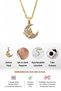 Women's Gold Color Steel Chain Blue Moonstone Look Crescent Butterfly Necklace Gift - 5