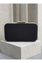 Black Z.A.R.A. Satin Crystal Stone Embroidered Chain Women's Evening Dress Bag Wedding Engagement Graduation - 3