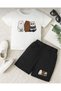 Girls-Boys 3-Piece Sitting Capybaras Printed T-Shirt-Shorts Set
