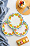 Modern Floral Patterned 6-Piece 27 cm Serving & Breakfast Plate Set - Breakfast, Presentation, Catering, Serving Plate - 5