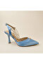 Alison Baby Blue Pearl Detailed Heeled Shoes - 2