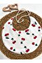 Baby Bib, Cherry Patterned, 100% Cotton Towel and Poplin Fabric