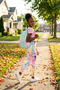 Girls' Wildy Patterned High-Waisted Sports Leggings 5-12 Years Old Flexible Daily & Training Wear - 5