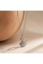 Kly-1021 Steel Zircon Stone Silver Color Swan Necklace - 2