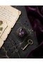 Bronze Vintage Women Ring Authentic Copper Jewelry Purple Crystal Stone Lilac Adjustable - 5