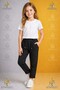 Girls' Plain Trousers 2.Mdl Elastic Waist Lycra Folded Leg Style
