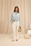 Polina Lacing Detail Blue Shirt - 6