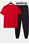 T-Shirt Sweat Suit Set Leopard Heart Printed Unisex - 2