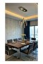 Modern Lighting, Linear chandelier, Light, Long crystal chandelier, Silver Color, 116x60x30 cm, Suitable for dining room, conference room, botiques,Adjustable height - 4