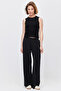 Women's Wide-Leg Sweatpants with Front Seam Detail - 2