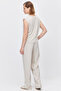 Women's Comfortable Cut Pants with Front Seam Detail - 5
