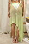 Minori Tied Green Knitwear Pareo Shawl - 5