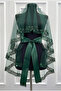 Emerald Green Bridal Veil Set, Sparkling Sequins and Sequin Embroidery, Henna Night Veil, Bridal Veil - 4