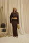 Naval Brown Crop Skirt Knitwear Set - 6