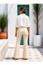 Women's High Waist Half Spanish Flare Denim Trousers - 3