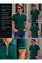 Men's Zippered Polo Collar Knitwear T-Shirt Modern Cut Stylish Design