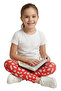 Patterned Children's Tights - Red and White Patterned Girls' Tights - Soft, Stretchy, Comfortable, Cotton, Anti-Sweat - 6