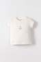 Nk Baby Girl Heart Printed Short Sleeve T-Shirt 1-4 Years Ecru - Dried Rose