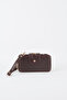 Women's Gonca Bitter Brown 3-Compartment Small Size Zipper and Snap Closure Handbag and Shoulder Bag - 3
