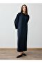 Oysho Hijab Dress with Stitching Detail - Navy Blue -
