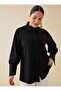 Plus Size Basic Shirt - Black - - 2