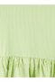 Lcw Kids Green Crew Neck Dress with Scallop Detail for Girls - 4