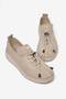 Women's Beige Comfortable Fit Stone Detailed Lace-Up Loafer