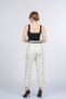 Women's Summer Ecru-Black Arielle Belted Polka Dot Patterned Stylish Casual Comfortable Pants 30396 - 6