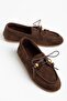 G-03 Brown Suede Beaded String Casual Women's Ballerinas - 4