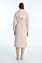 Plush Collar and Sleeve Detailed Quilted Coat Stone 13960 - 6