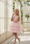 Girl Child 3-7 Years Old Three-Dimensional Floral Patterned Crown Tutu Dress Pink - 8