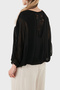 Silk Blend V-Neck Embroidered Loose Blouse Bluz 6901022 - 3