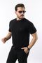 Men's Short Sleeve Summer Crew Neck Slim Fit Black T-Shirt - 3