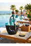 Daily Vacation Straw Beach Bag with Pompom Black Women's Shoulder Bag - 4