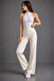 Lycra Striped Palazzo Trousers - - 3