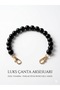 Black Beaded Bag Strap 38 cm – Stylish Handmade Bag Chain / Accessory Strap with Gold Clip
