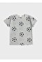 Boys' Cotton Gray Football Patterned Short Sleeve Shorts Summer Pajama Set - 4