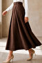 Belted Poplin Skirt N223 Brown - 3