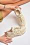 Y312611009 Beige Thick Soled Sports Shoes Sneakers