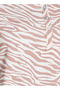 Knee Length Night Dress Short Sleeves with Animal Print Cotton - 2