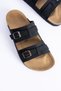 Women's Suede Look Double-Strapped Buckle Anatomical Sole Slippers - 3