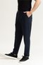 Slim Tapered Knit Pleated Pant Men's Navy Blue Fabric Trousers - 3