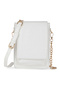 White Croc Skin Textured Crossbody Bag