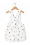 Girl's Floral Patterned Denim Salopet with Shorts - 5