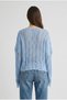 Women's Baby Blue Ripped Detailed Loose Knit Sweater Bohemian Pinterest Style Openwork - 4
