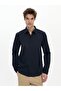 Buttoned Basic Navy Blue Shirt