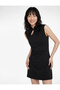 Comfortable Fit Zipper Detail A-Line Stand Qiapo Collar Sleeveless Mini Dress - 2