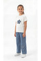 Floral Detailed Wide-Legged Girls' T-Shirt and Pants Set - 2